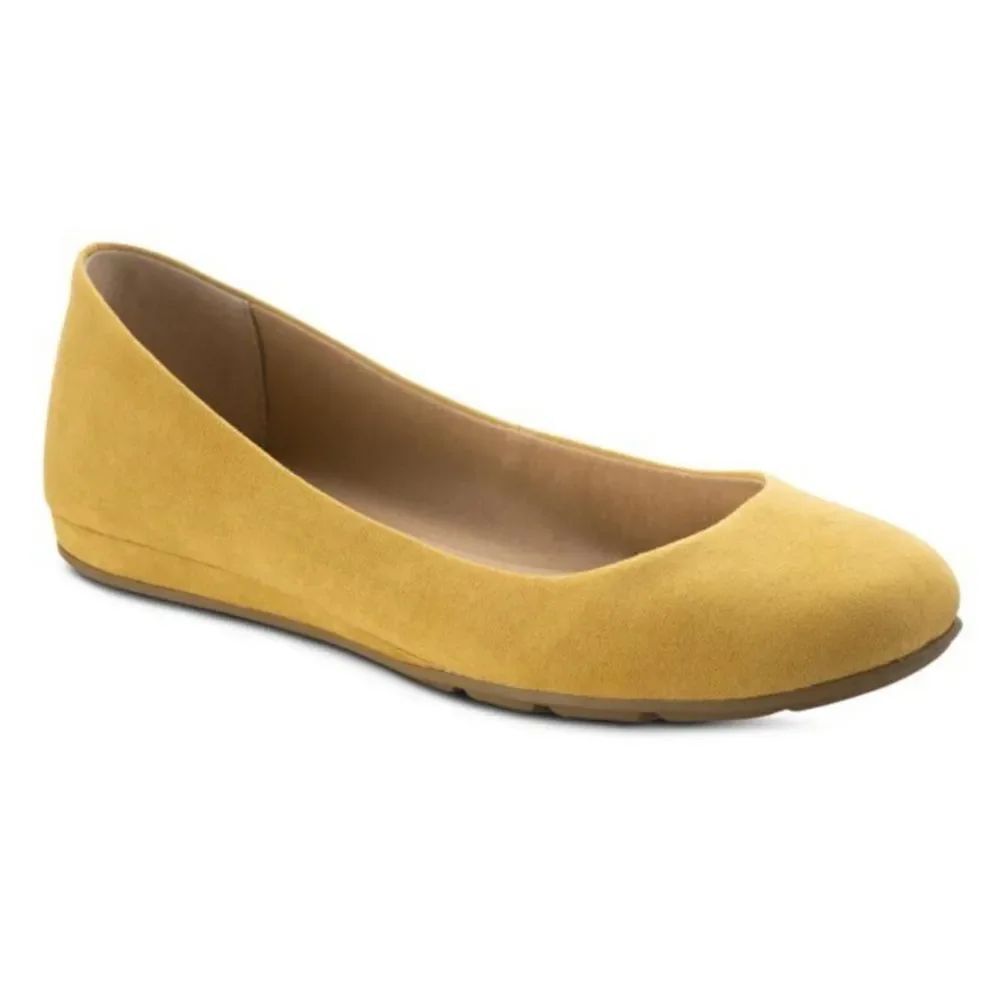 BRAND NEW SUN + STONE WOMEN'S ELIANA FAUX SUEDE SLIP ON BALLET FLATS